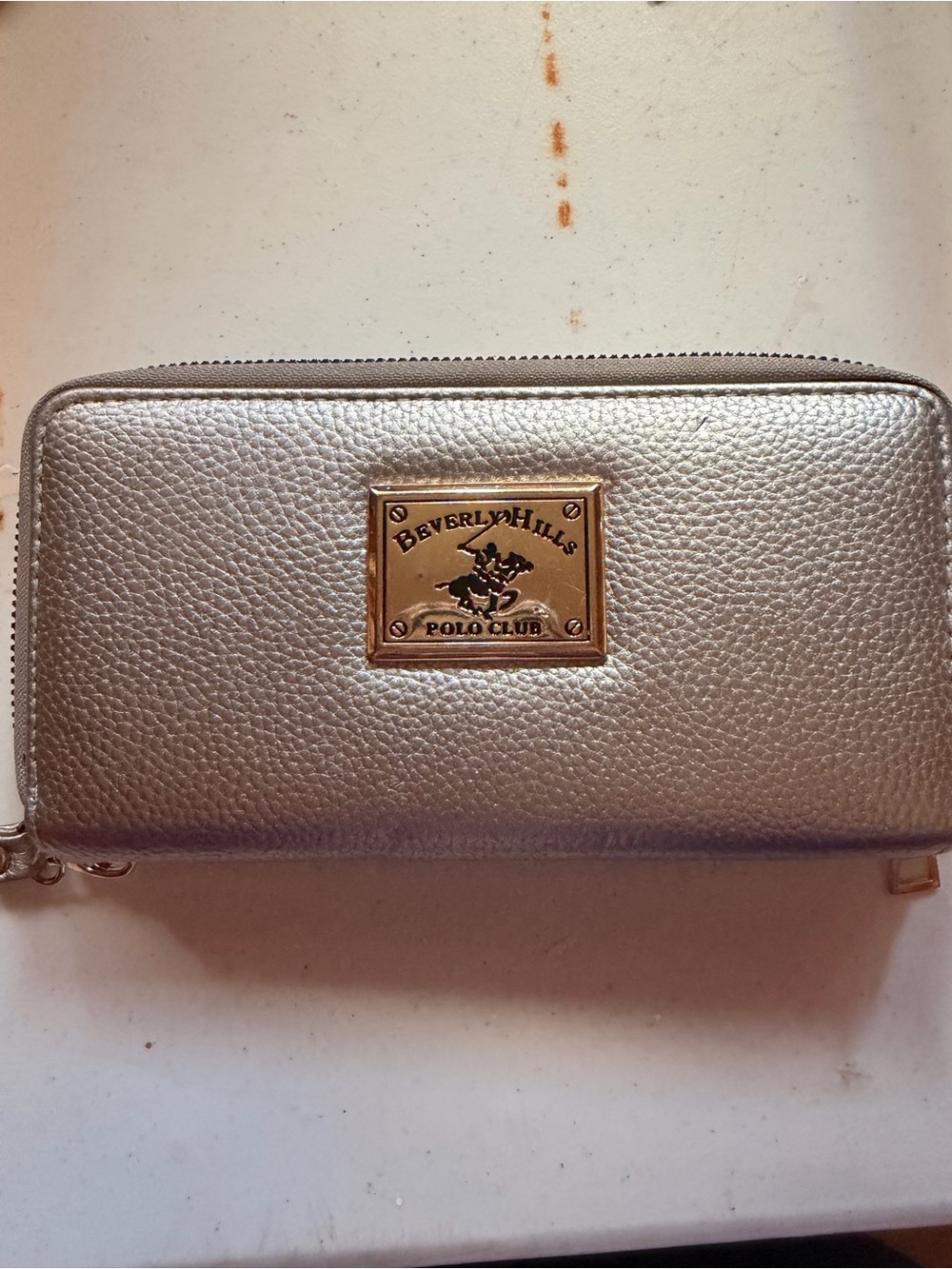 Beverly Hills Polo Club Silver Metallic Zip-Around Wallet